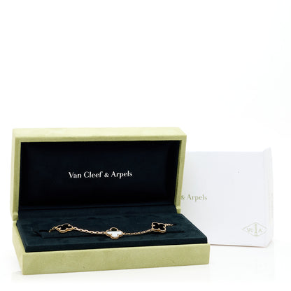 Van Cleef & Arpels 18K Yellow Gold Black Onyx 5 Motifs Vintage Alhambra Bracelet 5 of 5