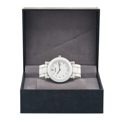 Fendi Stainless Steel Ceramic 38mm Round Quartz Watch White 5 of 5