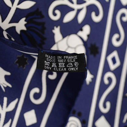 Hermes Silk Twill Peuple Du Vent Scarf 140 Marine 6 of 6