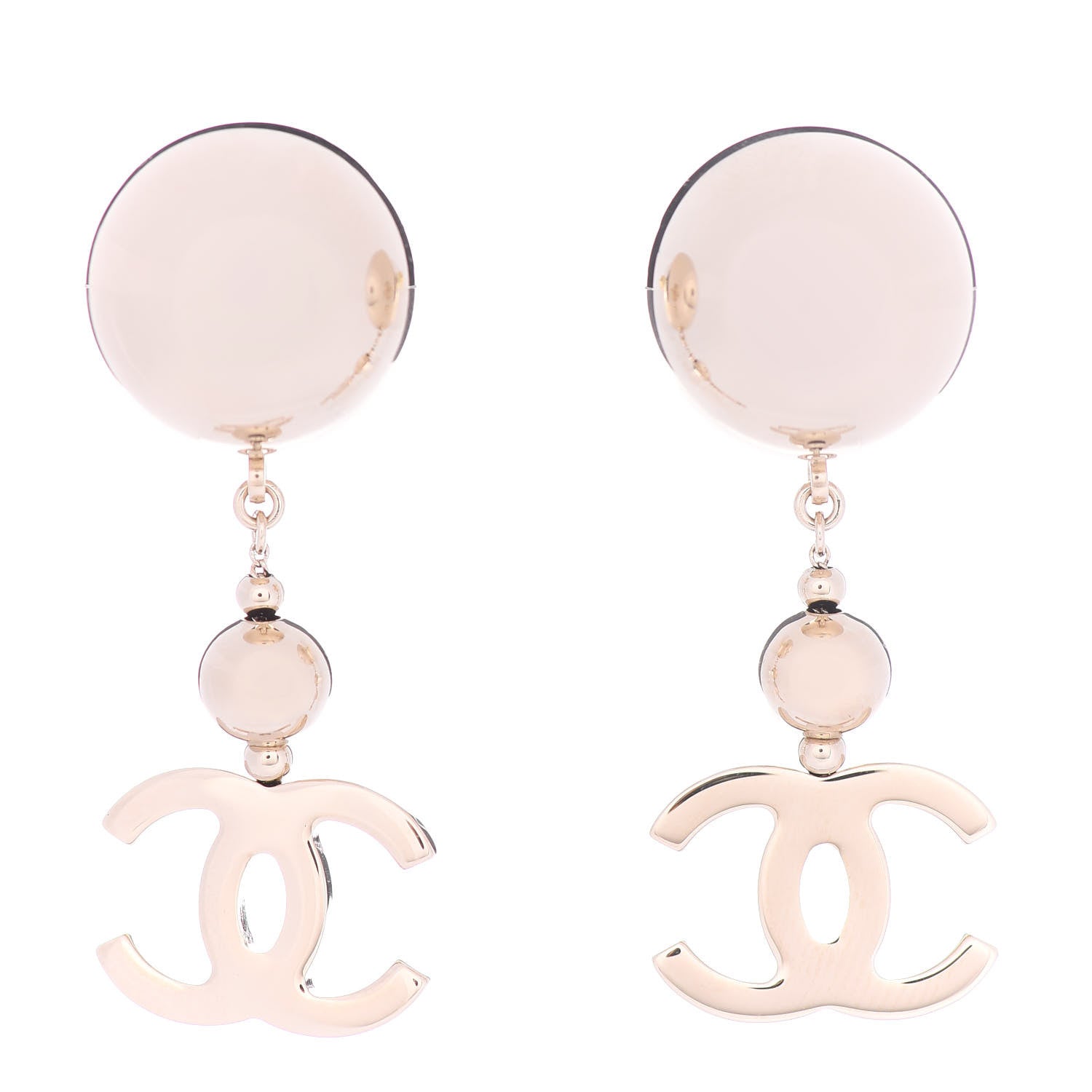 Chanel Metal CC Drop Earrings Gold 1 of 4
