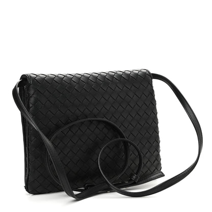 Bottega Veneta Nappa Intrecciato Crossbody Messenger Flap Black 3 of 12