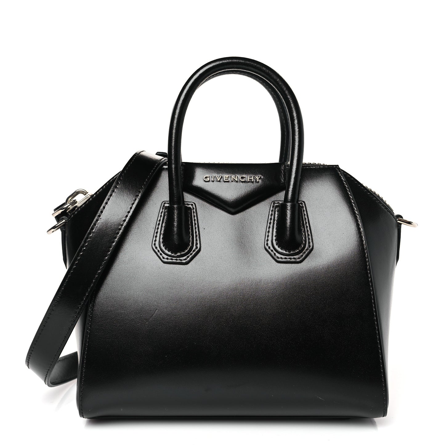 Shiny Lord Calfskin Mini Antigona Black