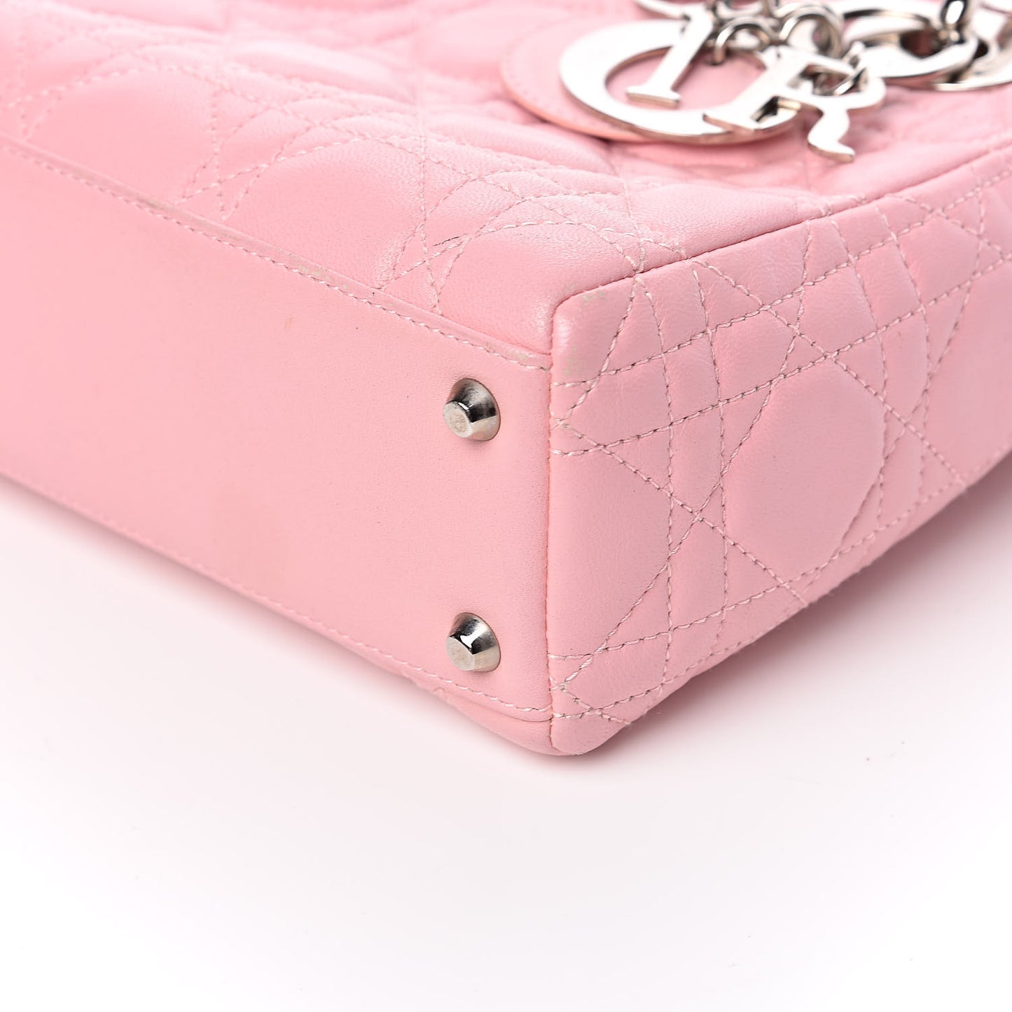 Lambskin Cannage Mini Lady Dior Rose Clair