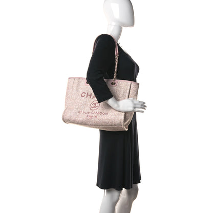 Chanel Lurex Boucle Deauville Tote Pink 2 of 11