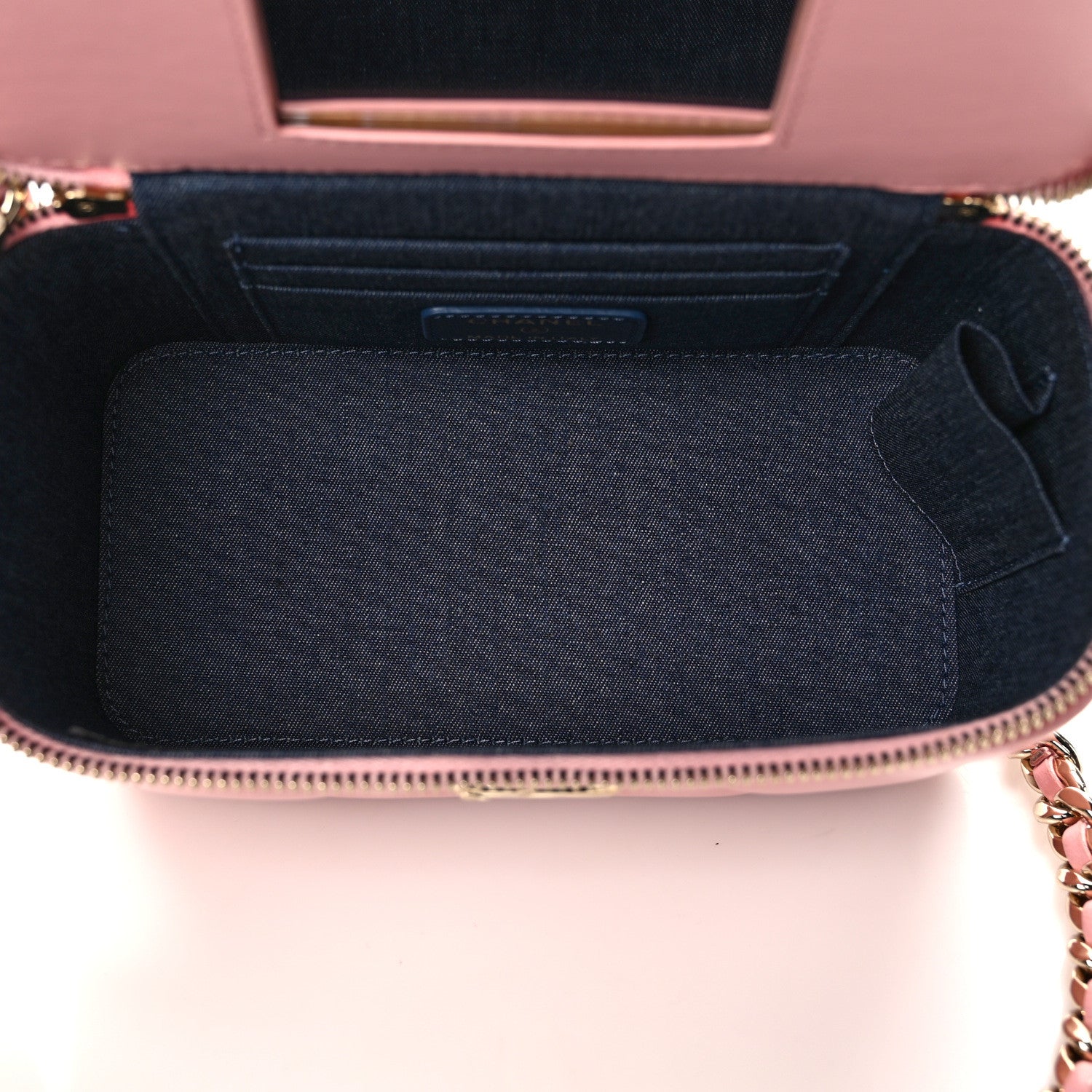 Chanel Lambskin Resin Elegant Chain Vanity Case Pink 5 of 13