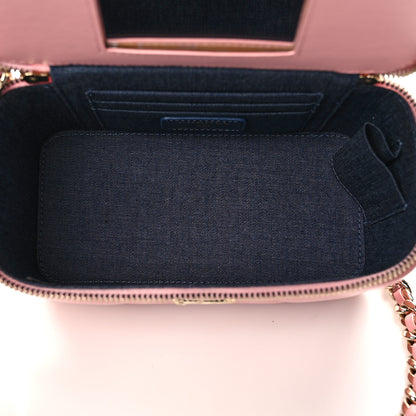 Chanel Lambskin Resin Elegant Chain Vanity Case Pink 5 of 13