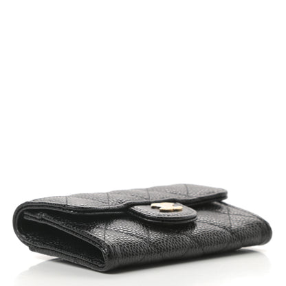 Chanel Caviar Quilted Flap Card Holder Wallet Black 4 of 9