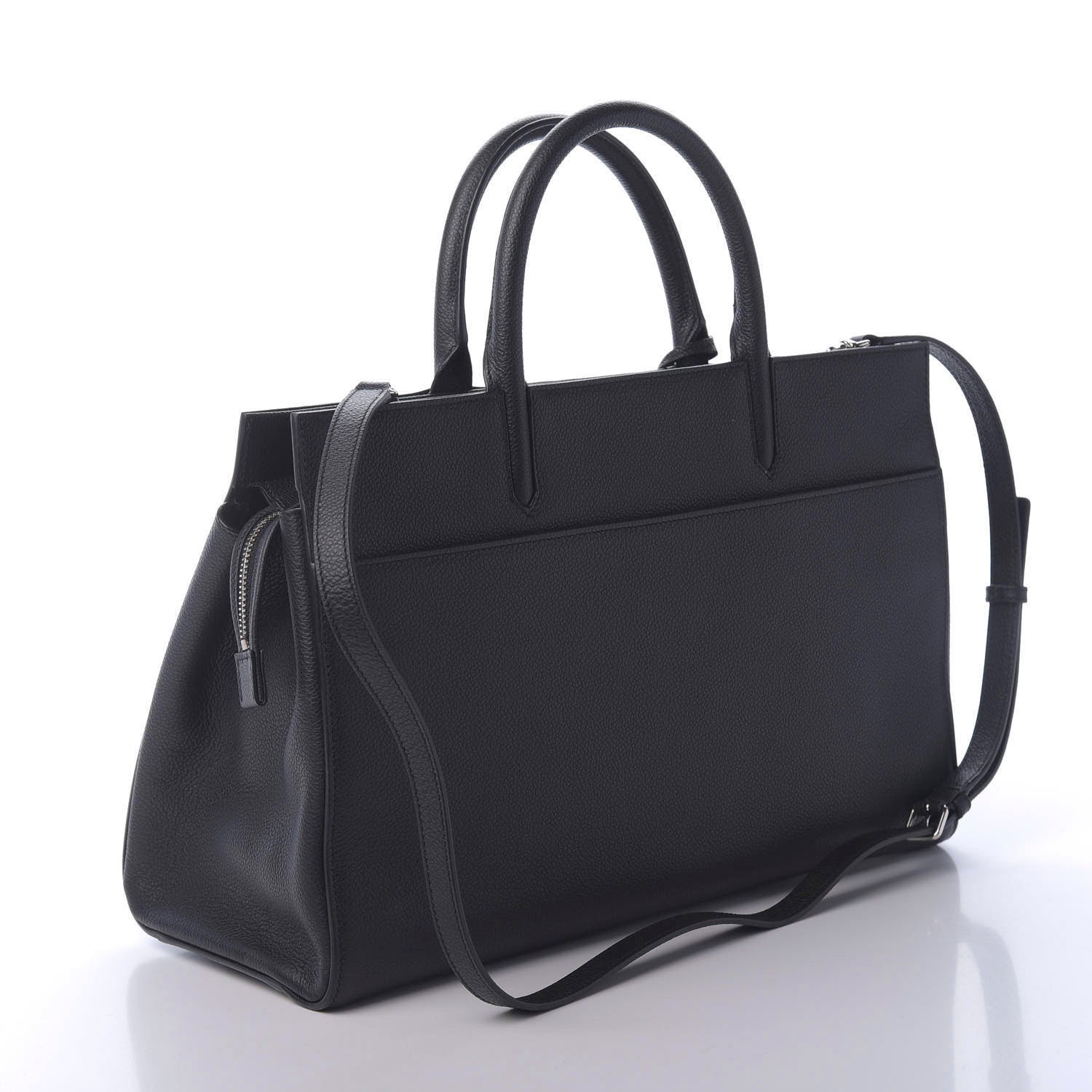 Saint Laurent Calfskin Medium Rive Gauche Cabas Navy Blue 3 of 9