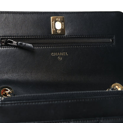 Chanel Lambskin Quilted Trendy CC Wallet On Chain WOC Black 12 of 13
