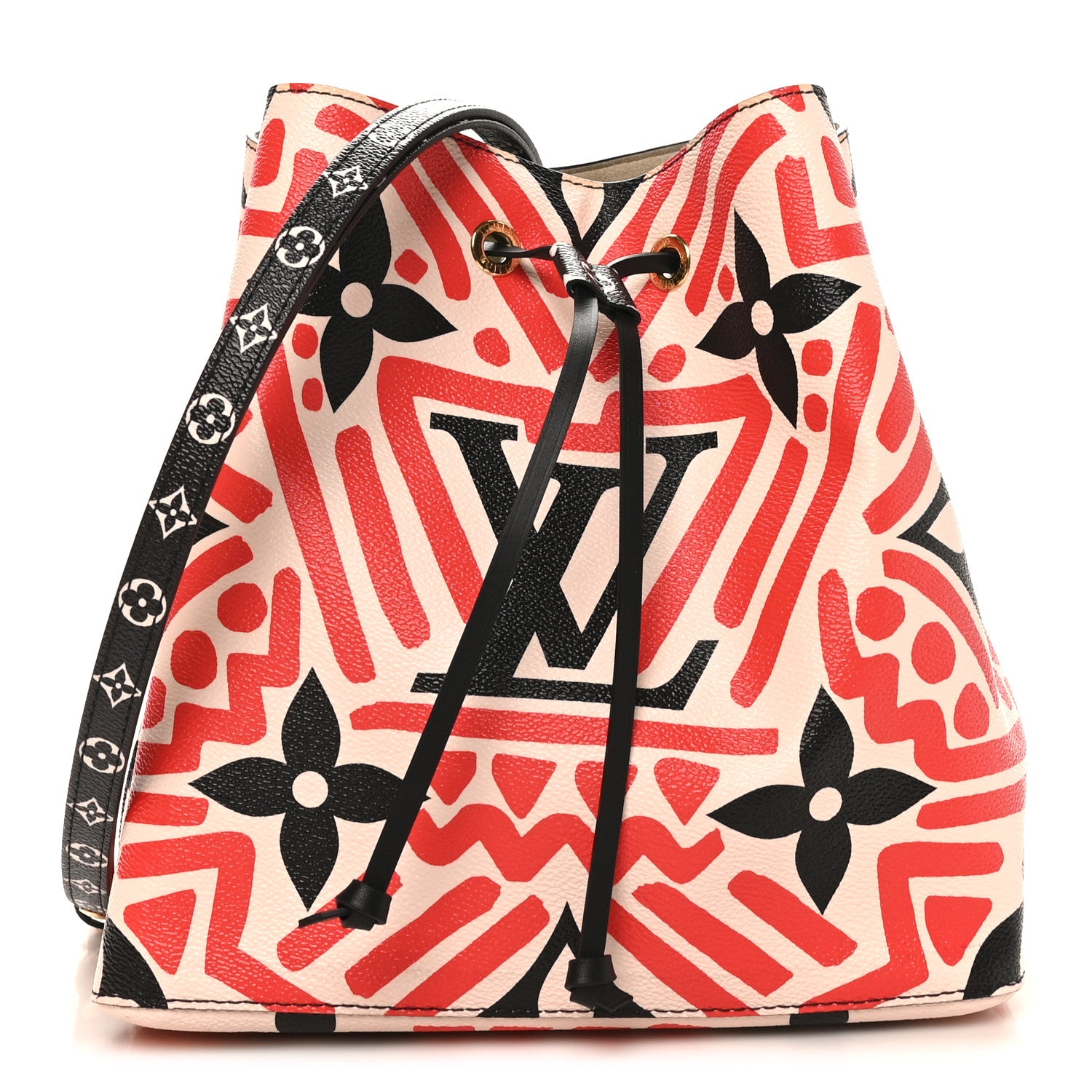 Louis Vuitton Monogram Giant Crafty NeoNoe MM Creme Rouge Black 1 of 10