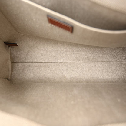 Chloe Cotton Calfskin Medium Woody Ribbon Tote White Brown 5 of 10