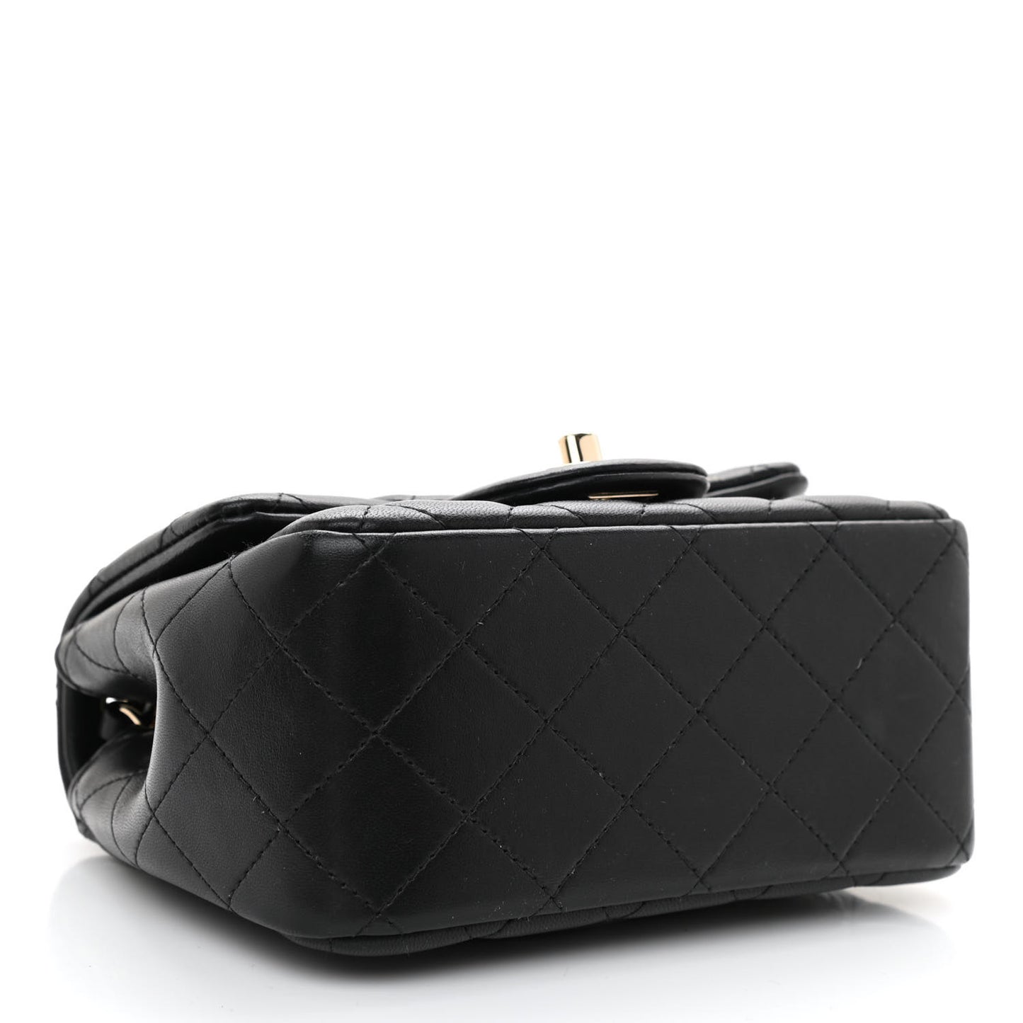 Lambskin Quilted Mini Square Flap Black