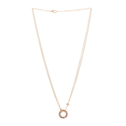 Cartier 18K Pink Gold 2 Diamond LOVE Necklace 3 of 5