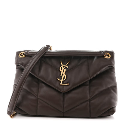 Saint Laurent Lambskin Quilted Small Loulou Puffer Monogram Chain Satchel Dark Ganache 1 of 14