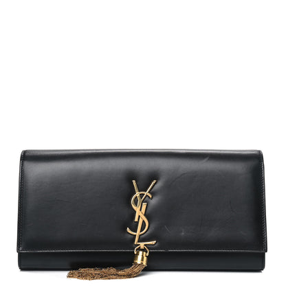 Saint Laurent Calfskin Classic Monogram Tassel Clutch Black 1 of 8