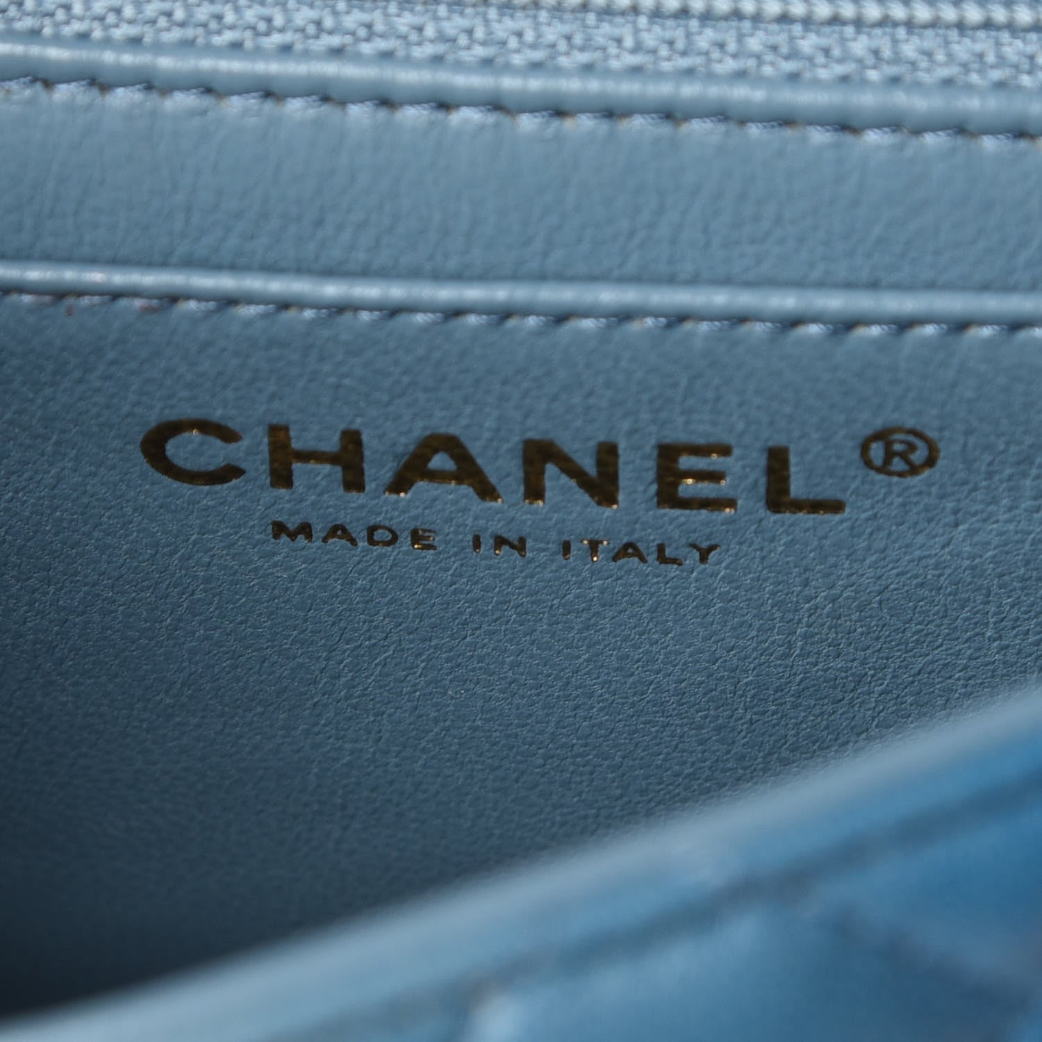 Chanel Lambskin Degrade Quilted Mini Square Flap Light Blue 8 of 16