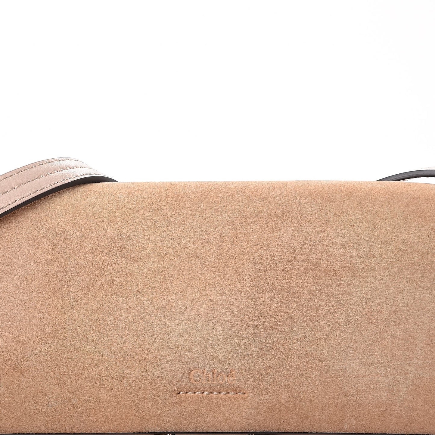 Suede Calfskin Small Faye Shoulder Bag Cement Pink