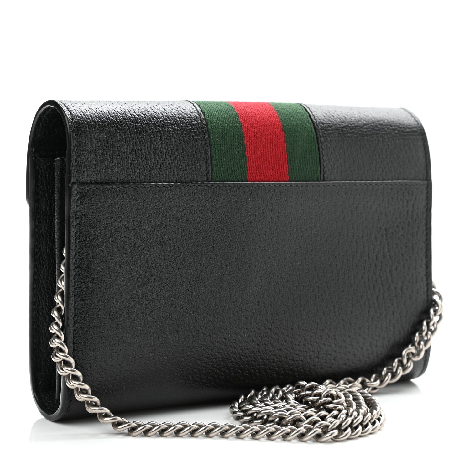 Gucci Calfskin Web Mini Dionysus Chain Wallet Black 3 of 11