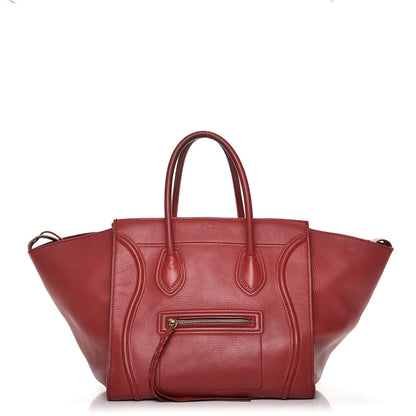 Celine Supple Calfskin Medium Phantom Luggage Red 1 of 19