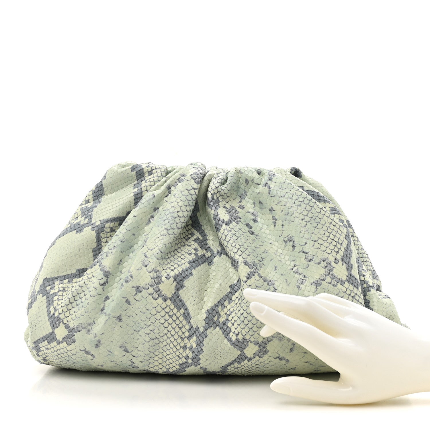 Bottega Veneta Goatskin Snakeskin The Pouch Oversized Clutch Cantaloupe 2 of 10