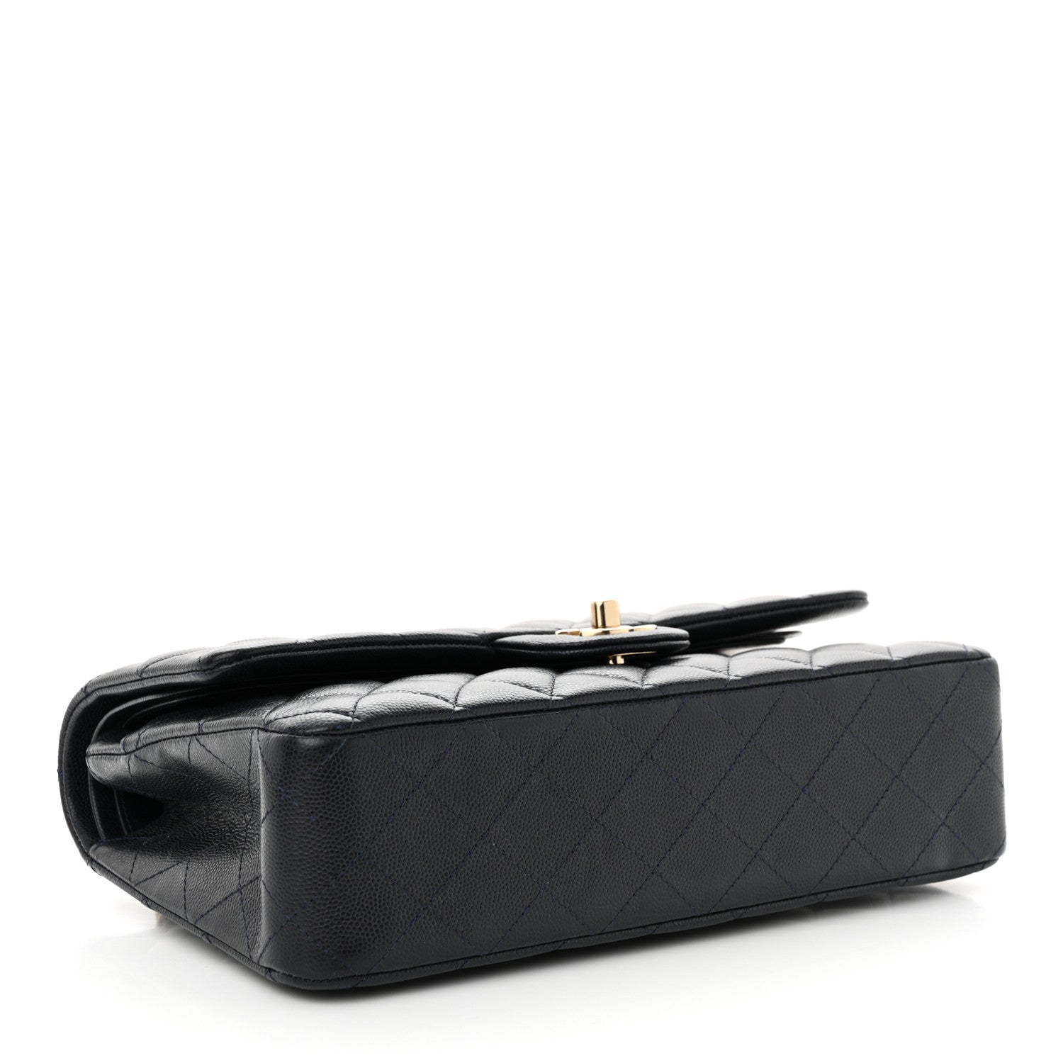 Chanel Caviar Quilted Medium Double Flap Navy 4 of 14