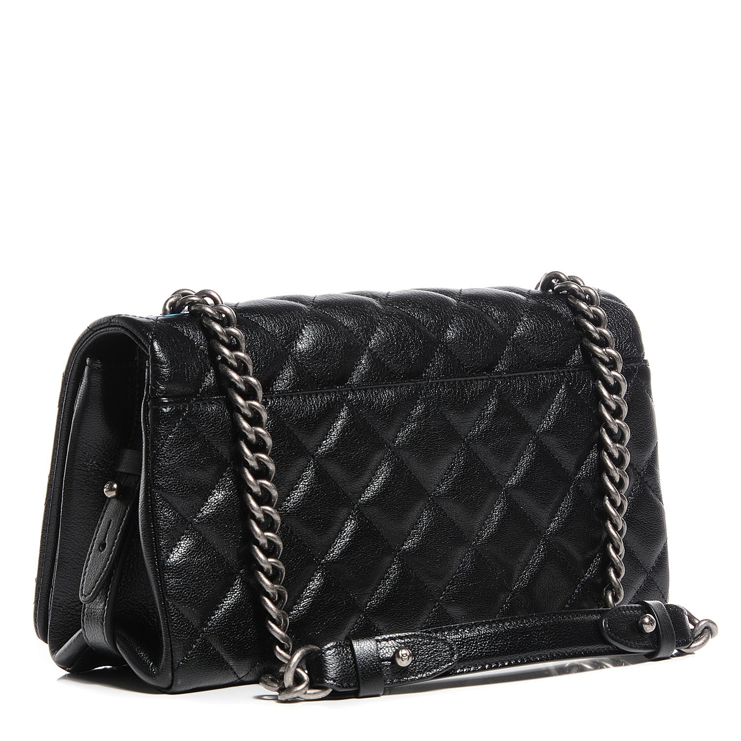 Chanel Metallic Goatskin Medium City Rock Flap Black 3 of 9