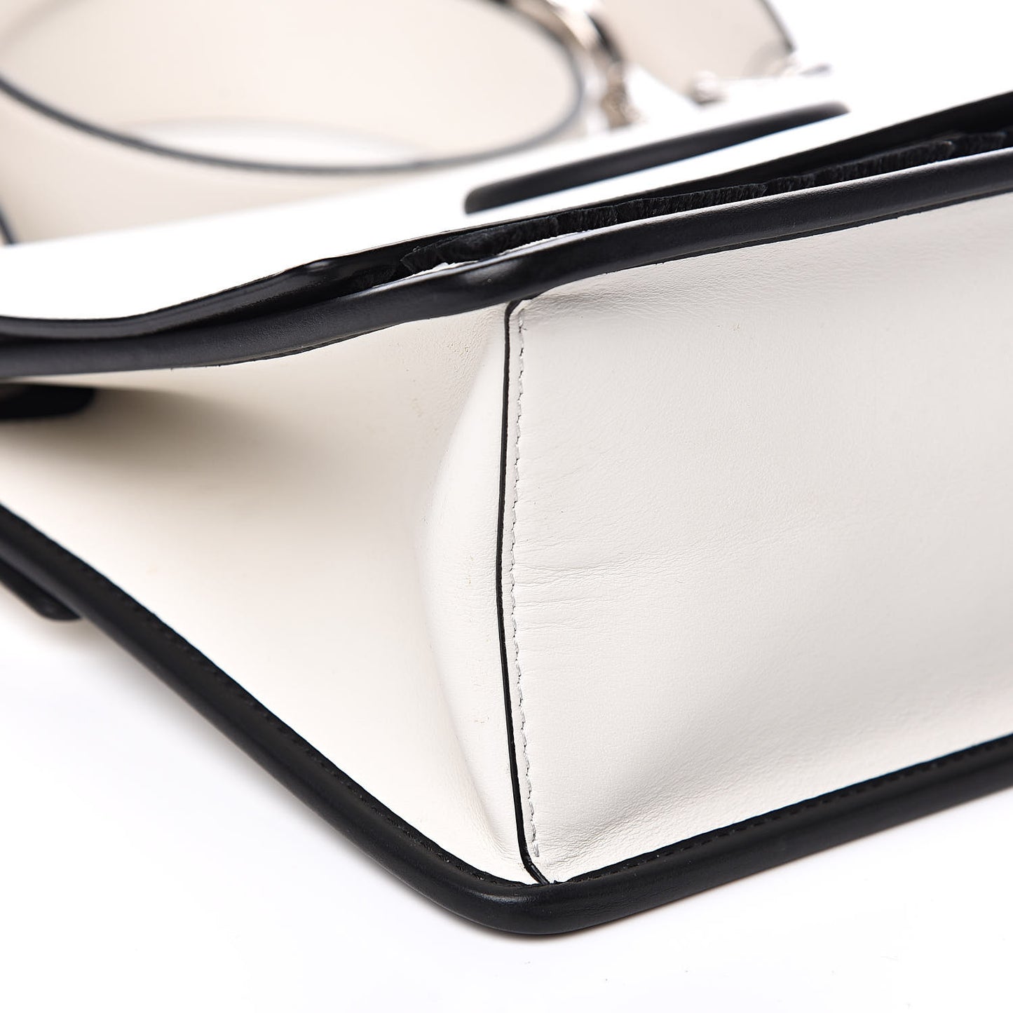 Vitello Century Velvet F is Fendi FF Embroidered Kan I Shoulder Bag White Black