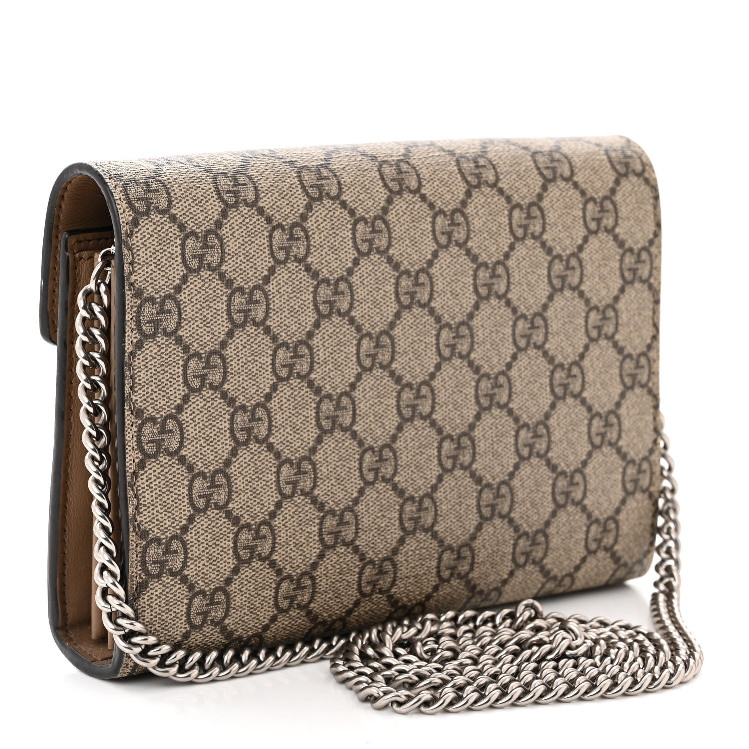 Gucci GG Supreme Monogram Mini Dionysus Chain Wallet Beige Taupe 3 of 11