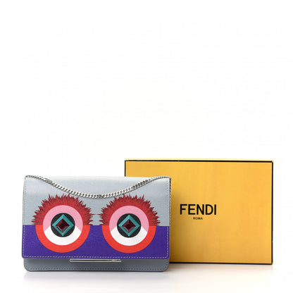 Fendi Vitello Elite Studded Hypnoteyes Tube Wallet On Chain Polvere Multicolor 10 of 10