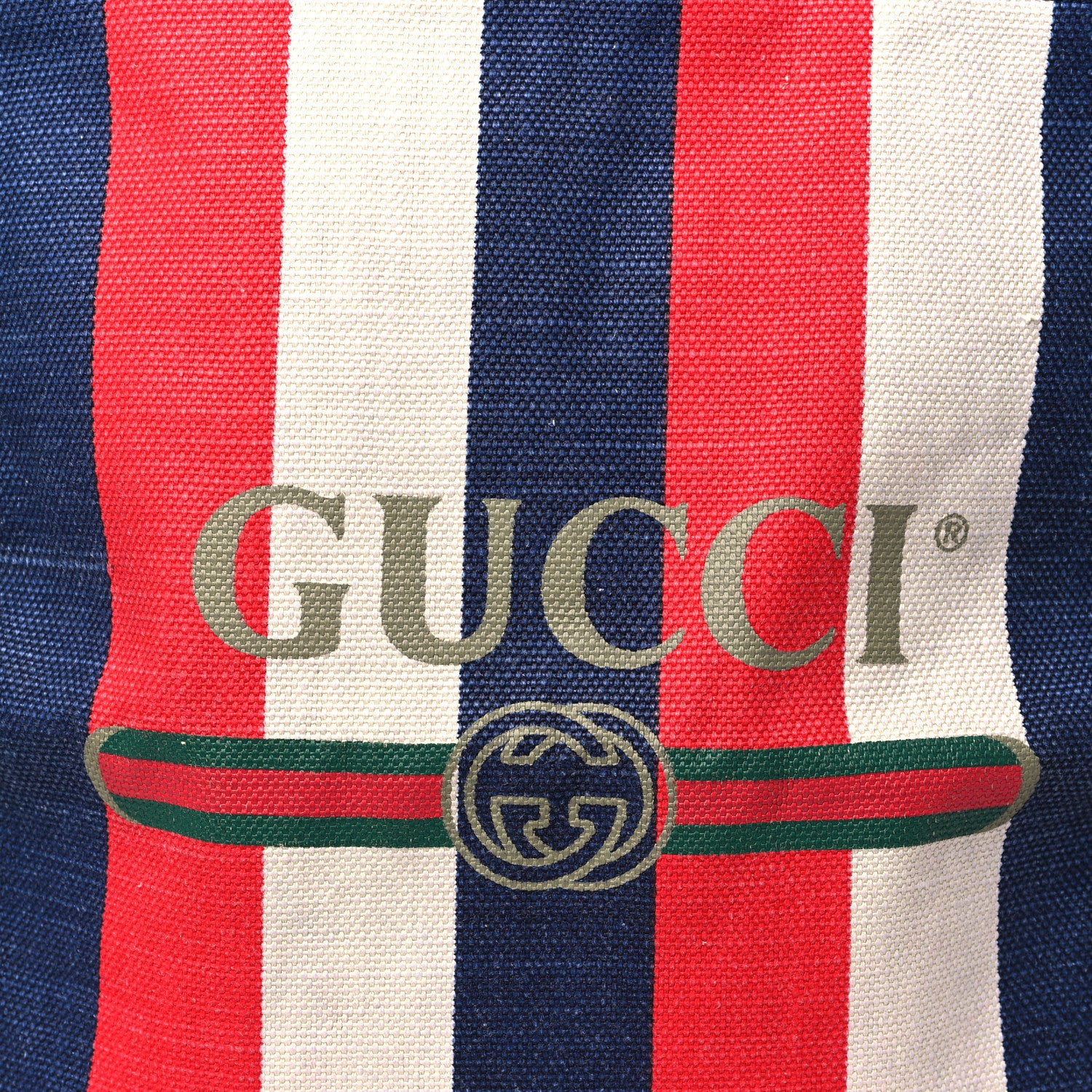 Gucci Canvas Logo Sylvie Stripe Drawstring Backpack Red 8 of 10