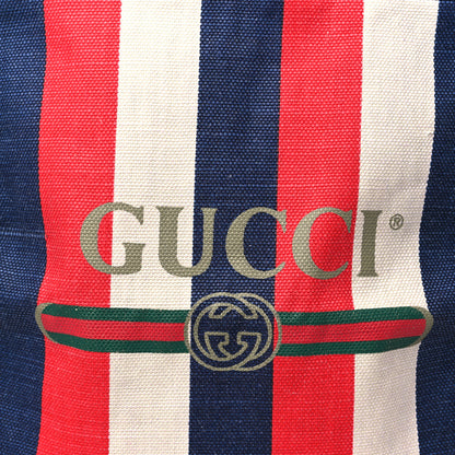 Gucci Canvas Logo Sylvie Stripe Drawstring Backpack Red 8 of 10
