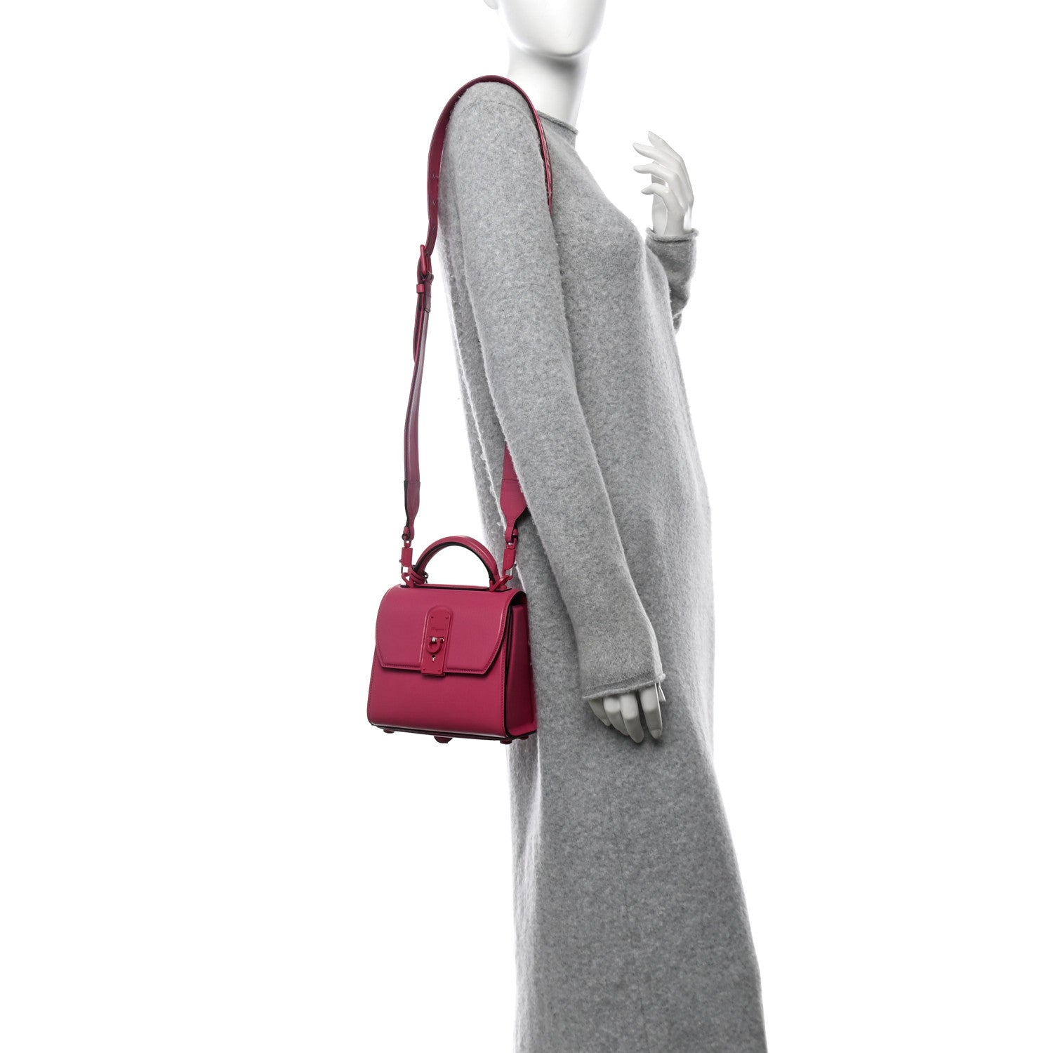 Salvatore Ferragamo Calfskin The Piccolo Boxyz Top Handle Bag Pink 2 of 21
