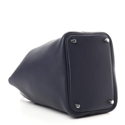 Hermes Taurillon Clemence Matte Alligator Picotin Lock Touch 18 PM Bleu Nuit 4 of 11