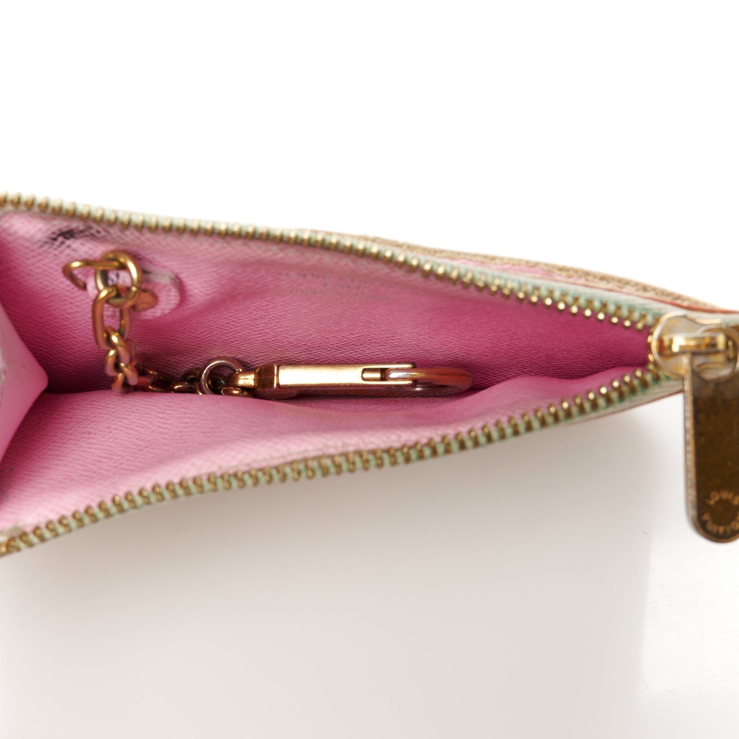 Monogram Multicolor Key Pouch White Litchi