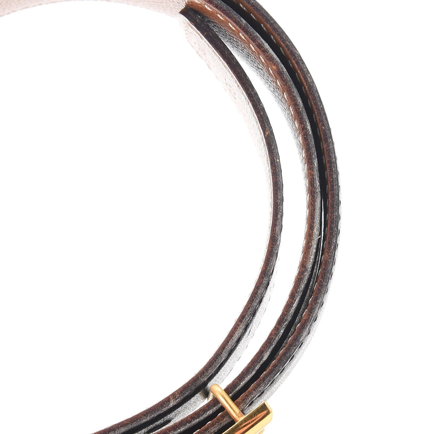 Hermes Box Courchevel 32mm H Belt 65 Black Gold 5 of 11