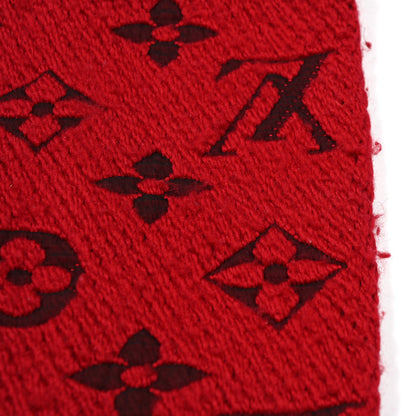 Louis Vuitton Wool Silk Logomania Scarf Cherry 5 of 6