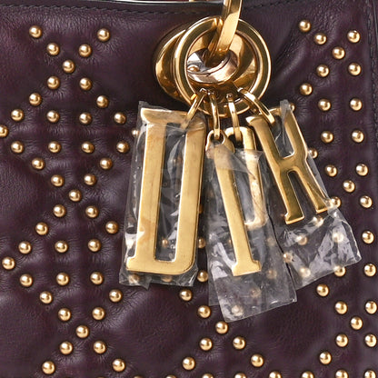 Christian Dior Calfskin Cannage Studded Medium Supple Lady Dior Deep Amaranth 8 of 10