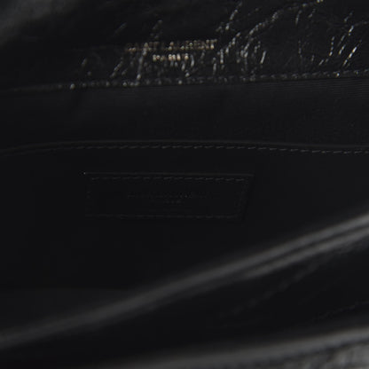 Saint Laurent Crinkled Calfskin Matelasse Monogram Baby Niki Chain Satchel Black 7 of 9