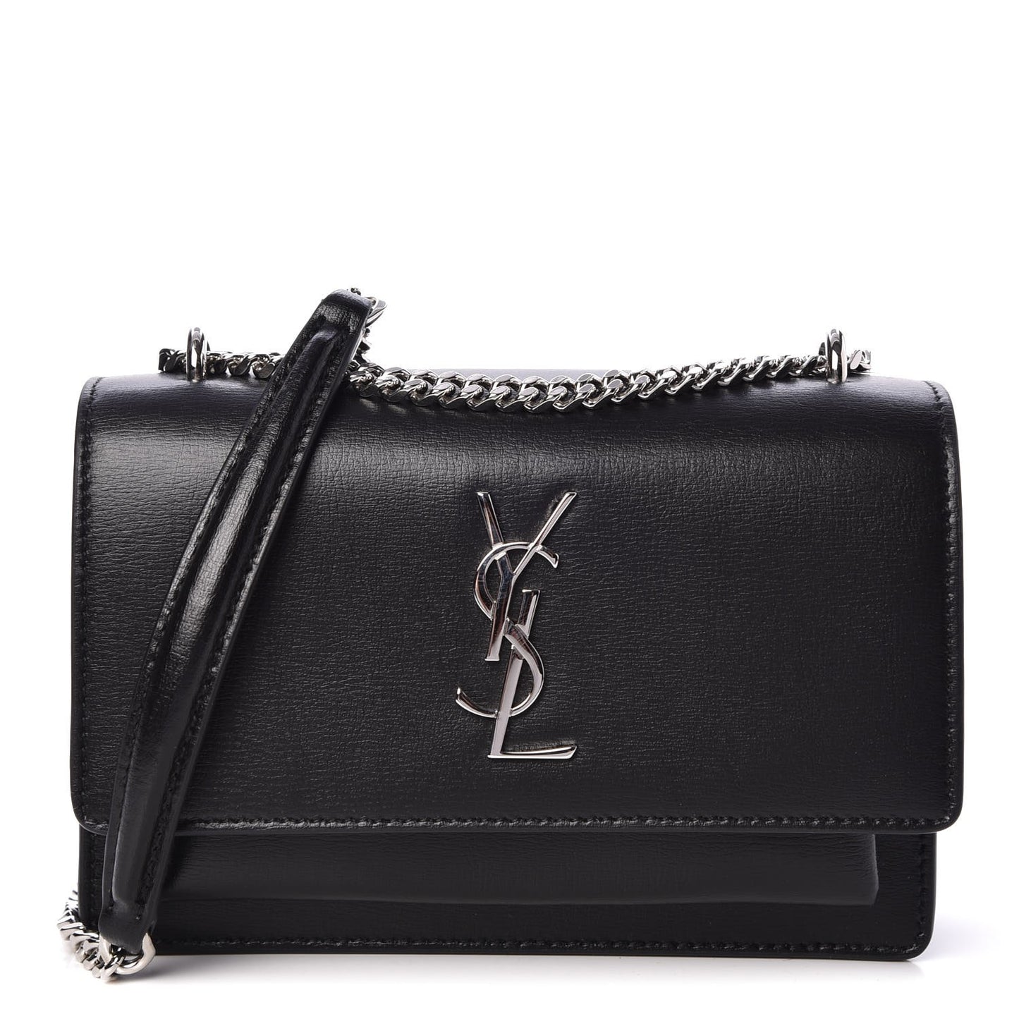 Calfskin Monogram Sunset Chain Wallet Black