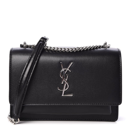 Saint Laurent Calfskin Monogram Sunset Chain Wallet Black 1 of 7