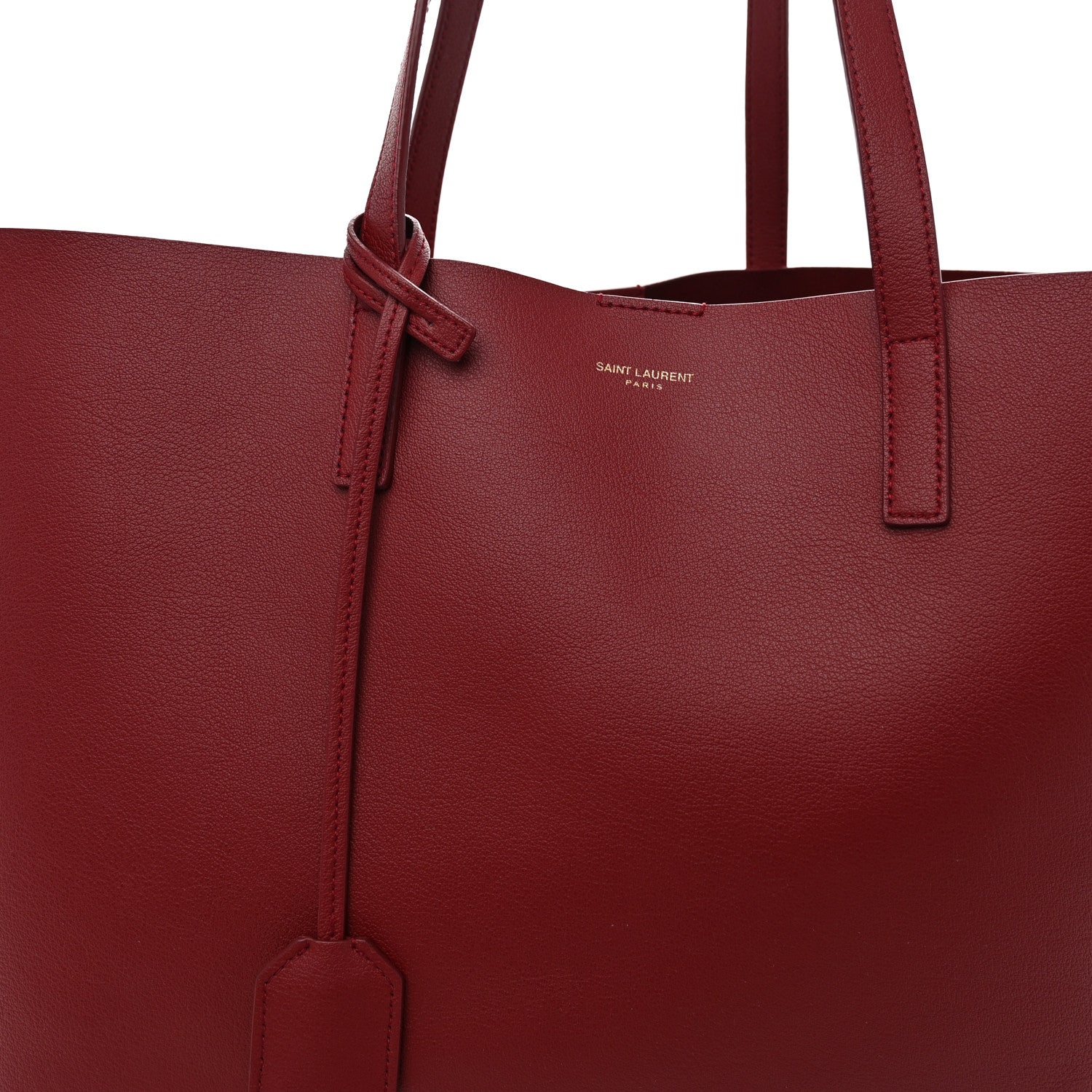 Saint Laurent Calfskin Large Shopping Tote Opyum Red 9 of 12