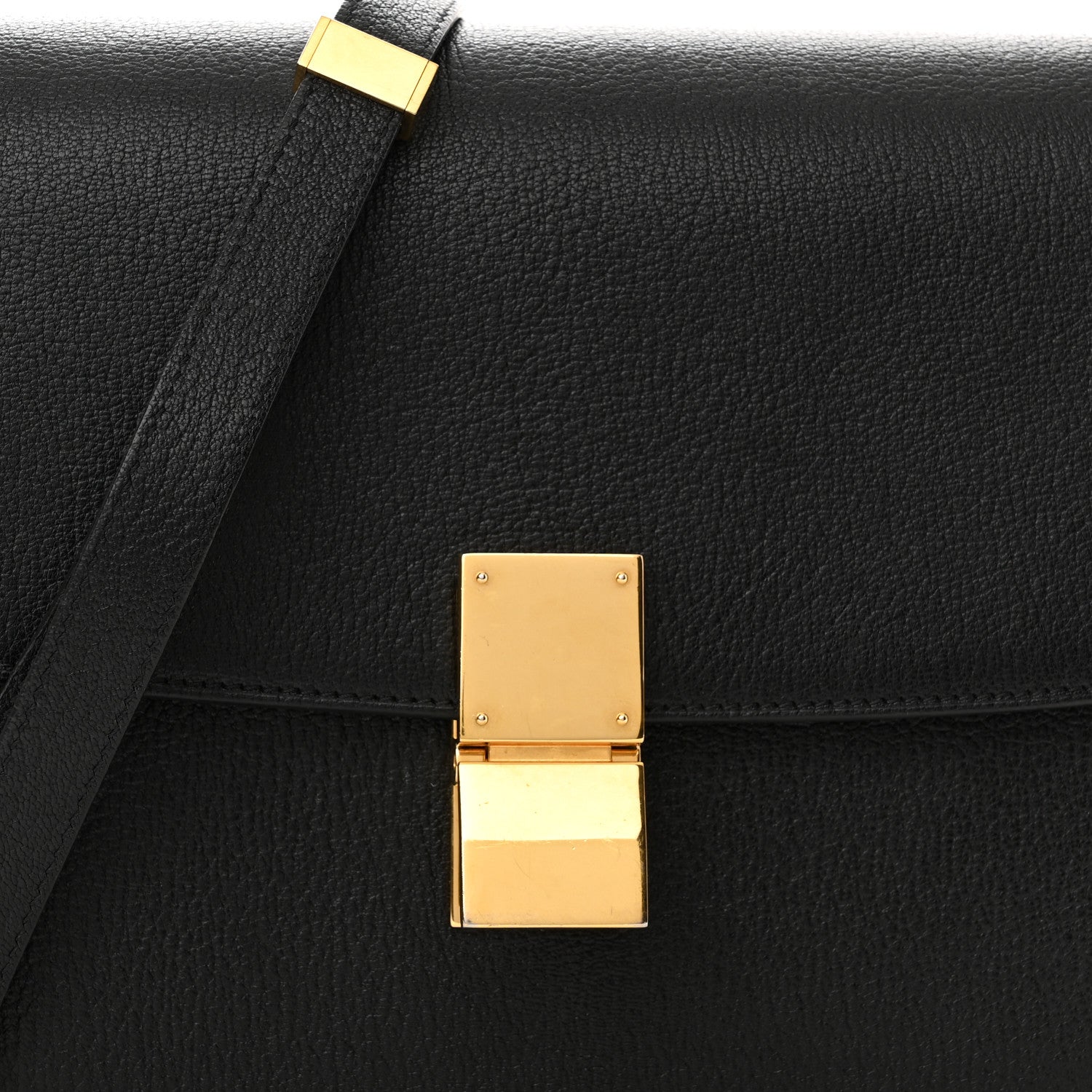Celine Goatskin Medium Classic Box Flap Bag Black 8 of 10