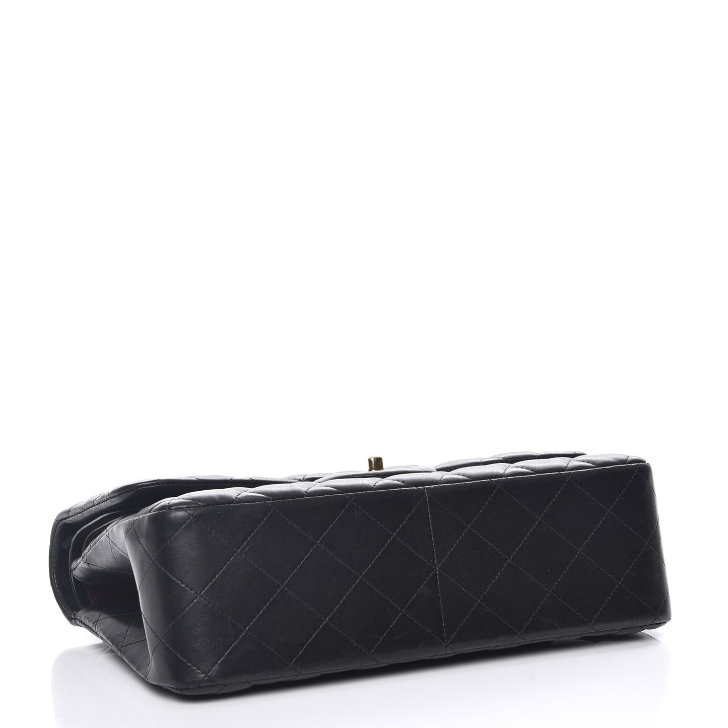 Lambskin Quilted Jumbo Double Flap Black