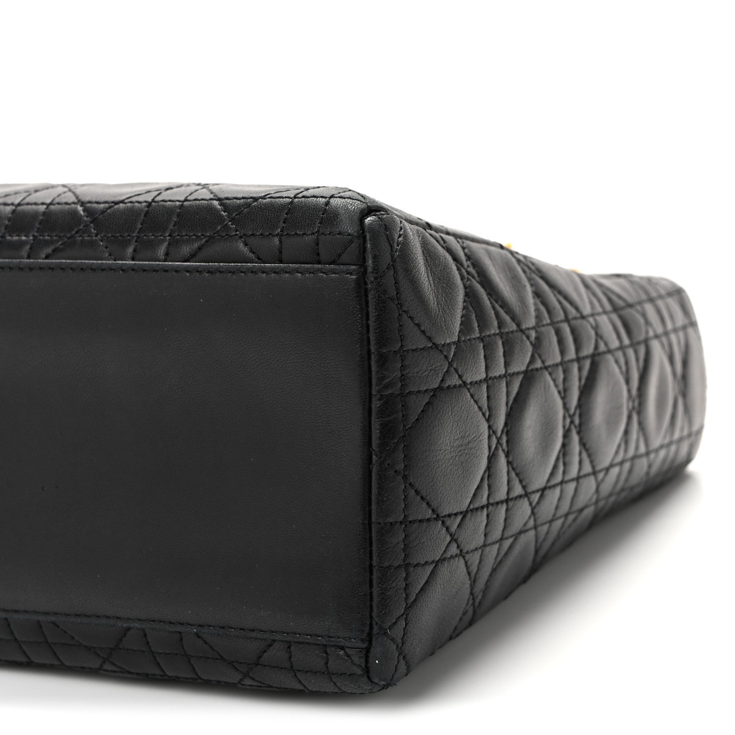Christian Dior Lambskin Cannage Medium Lady Dior Black 9 of 10