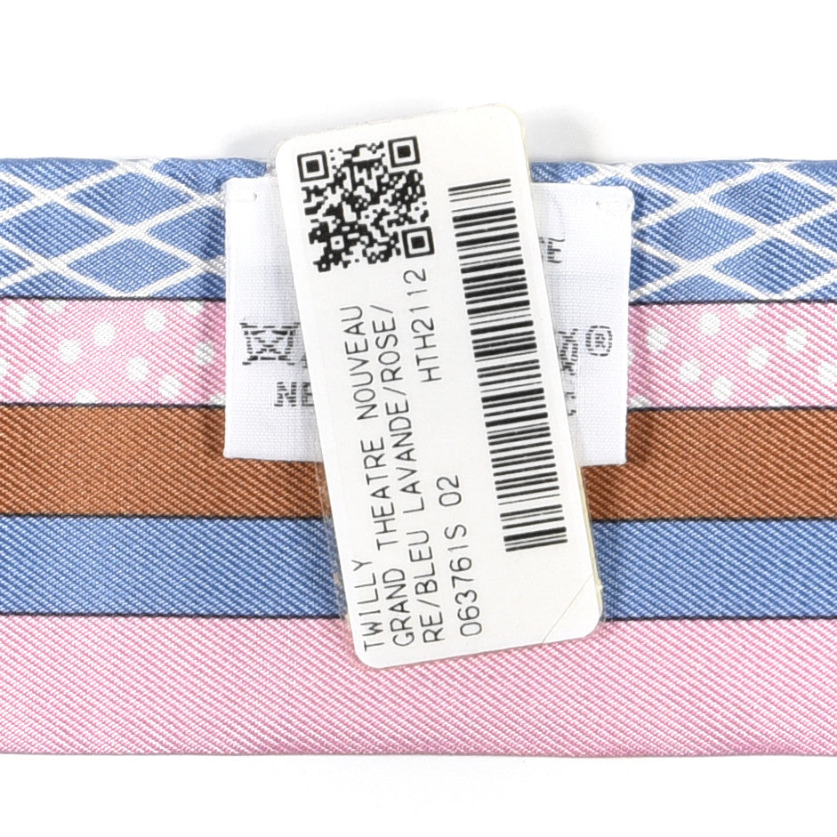 Silk Twilly Grand Theatre Nouveau Bleu Lavande Rose Vert