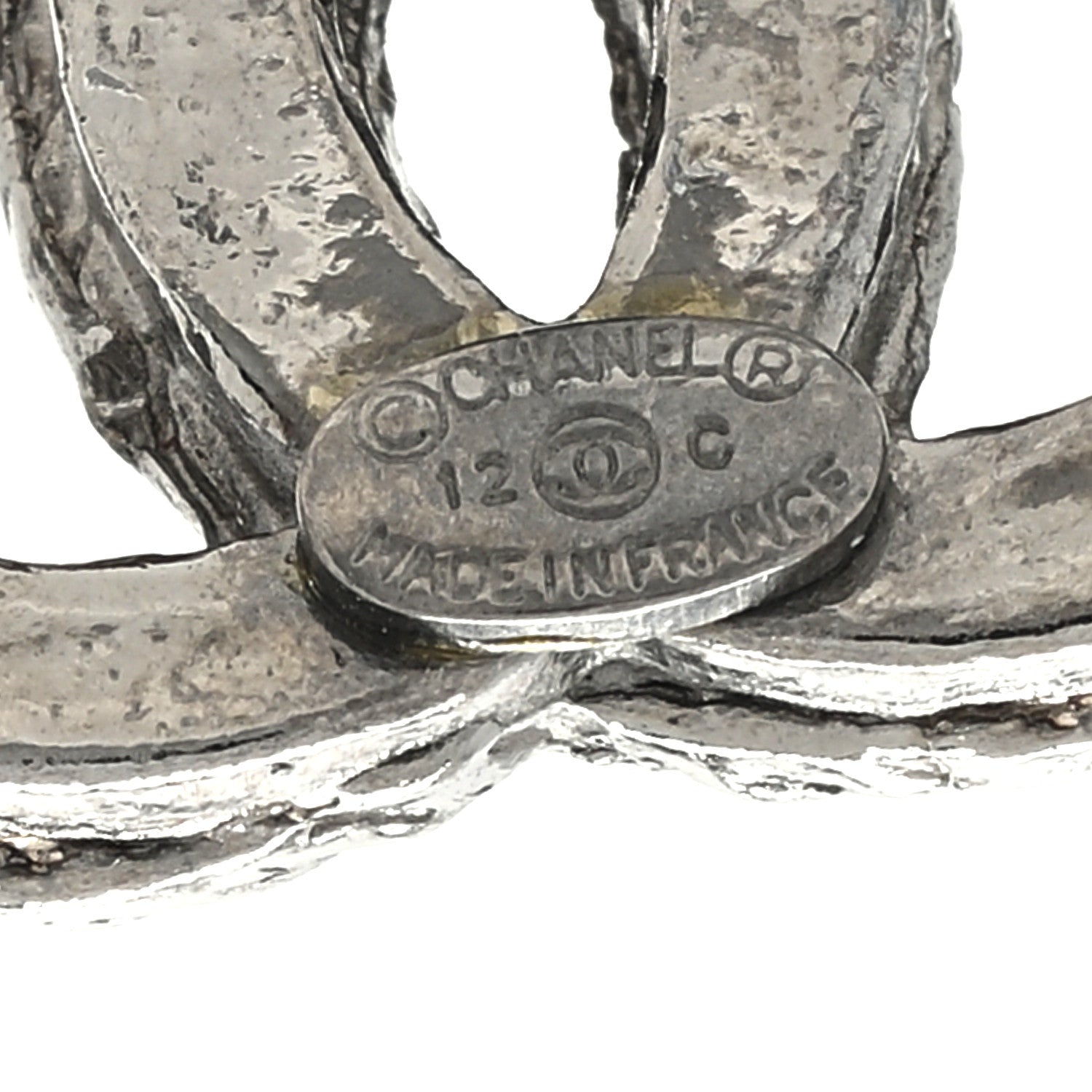 Chanel Metal CC Chain Earrings Dark Silver 3 of 4
