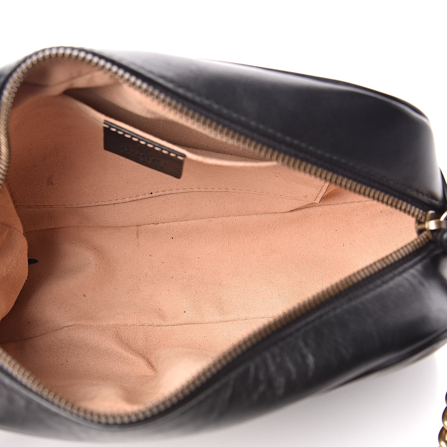 Gucci Calfskin Matelasse Small GG Marmont Chain Shoulder Bag Black 5 of 13