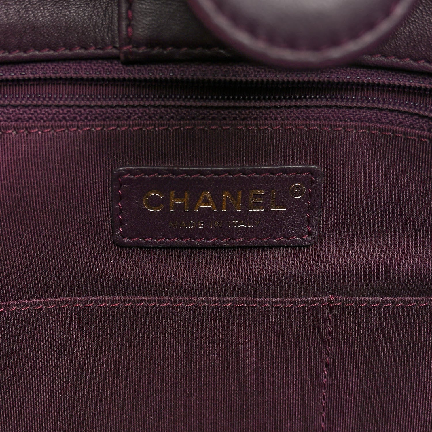 Chanel Lambskin Quilted Large Drawstring Shoulder Bag Dark Purple 6 of 10
