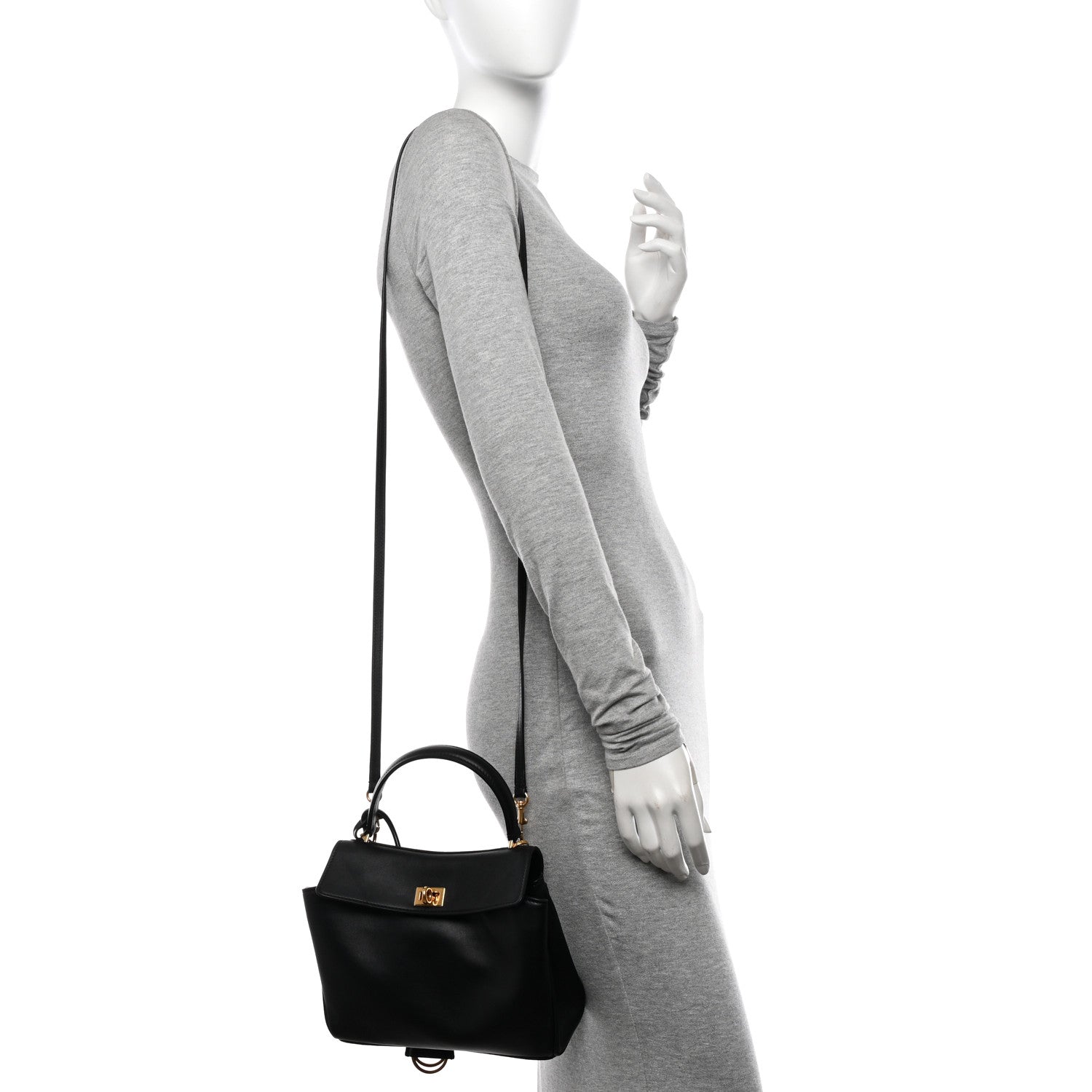Balenciaga Natural Smooth Calfskin Mini Rodeo Top Handle Handbag Black 2 of 12