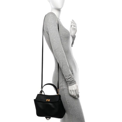 Balenciaga Natural Smooth Calfskin Mini Rodeo Top Handle Handbag Black 2 of 12